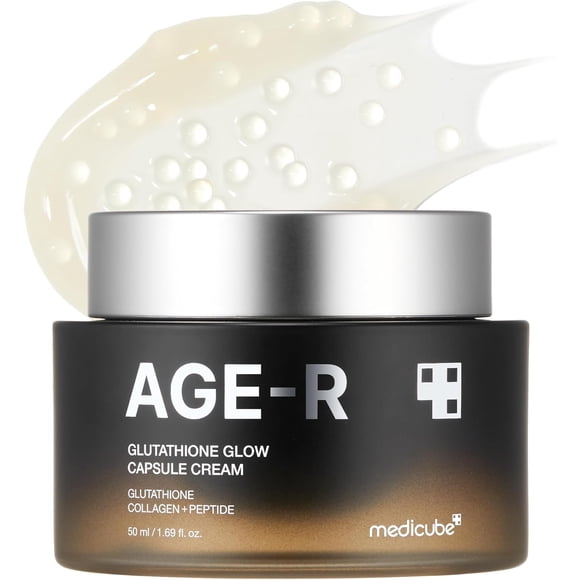 Medicube AGE-R Glutathione Glow Capsule Facial Cream, Antioxidant Moisturizer, Collagen Peptide For Hydrating Glow - Improve Blemishes, Uneven Skin Tone, Dullness, Dryness - Korean Skincare
