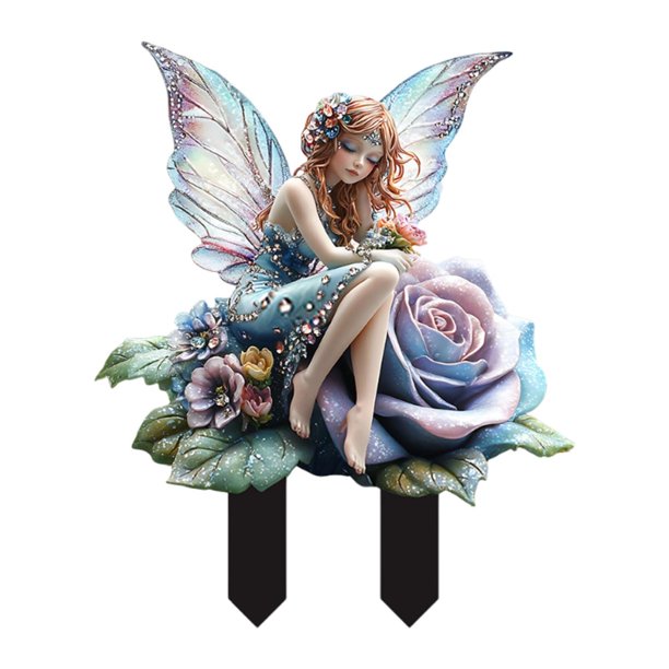 Estaca de jardín, estaca de hadas 2d Suministros de fiestas impermeables para la fiesta decoración de la placa decorativa de la placa para el césped Estilo a