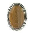 thumbnail image 3 of Vintage Style Oval Tiger Eye Statement Ring with Ornate Band, Size 10 Jewelry Ring Silver, 3 of 6