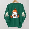thumbnail image 4 of Womens Halloween Sweatshirts Casual Long Sleeve Cute Halloween Ghost Printed Winter Sweaters Loose Crewneck Pullover Blouses Ladies Halloween Costumes, 4 of 5