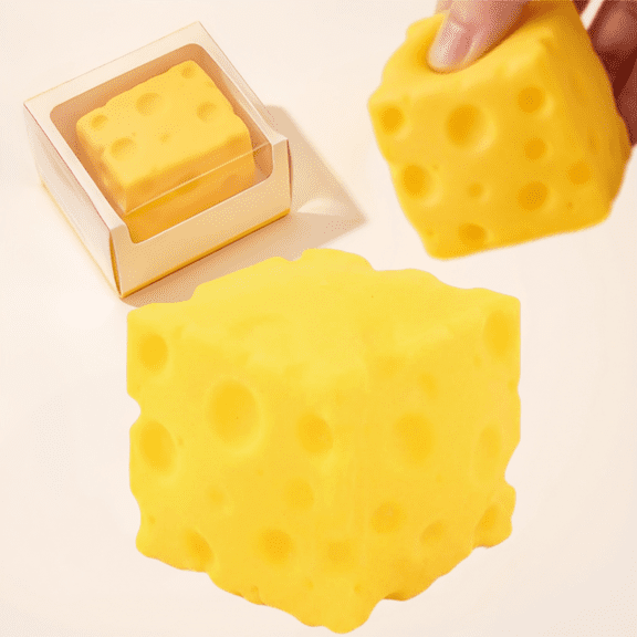 Cheese Shaped Squishies Toys, 1pc, Slow Rebound Stress Relief Fidget Toys Squeeze, Calming