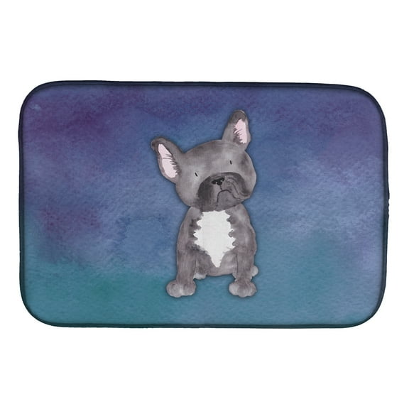 French Bulldog Watercolor Dish Drying Mat