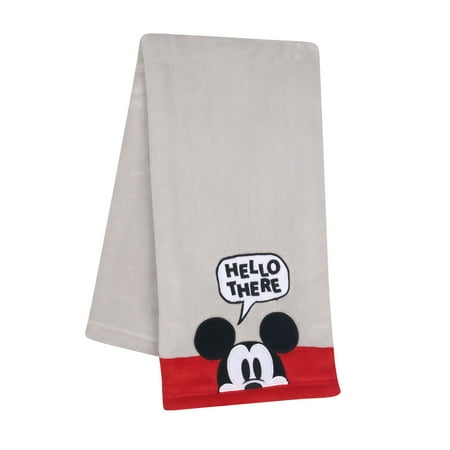 UPC: 0084122009004 | Lambs & Ivy Disney Baby Magical Mickey Mouse Baby Blanket – Gray/Red