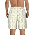 thumbnail image 3 of KLL White And Gold Geometry Men's Casual Summer Beach Shorts Hawaiian Shorts with Pockets-X-Large, 3 of 5
