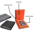 thumbnail image 4 of Billetera para hombre, con bloqueo RFID, billetera delgada plegable, cuero sintético de PU de fibra superfina, billetera de cuero con bloqueo RFID de tres pliegues, 6 ranuras para tarjetas de, 4 of 8