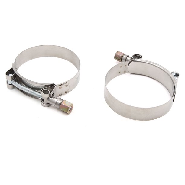 2pcs 80mm Dia Stainless Steel Adjustable Hose Clip Pipe Tube Clamps for Car