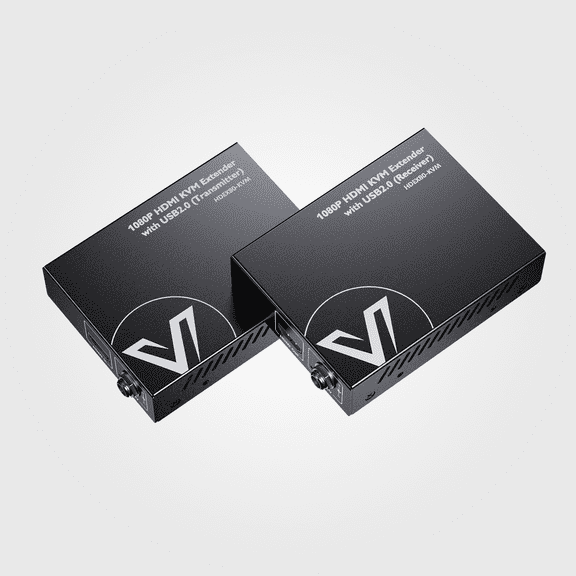 Zero-Latency 1080P HDMI KVM Extender over Cat 5e/6/6a, 80m/260ft USB Extender with PoE, 2-Port USB 2.0 for Remote PC Control
