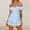 Blue, variant on Black Off Shoulder Jumpsuit Women Short Womens Fashion Summer Solid Casual Short Sleeve Suspender Short Jumpsuit