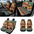 thumbnail image 2 of Uorisanigo Interior Accessories 18 Packs, Baby Highland Cow Tribal with Front and Back Seat Covers Steering Wheel Wrap Seatbelt Pads Center Console Cover Headrest Handbrake Cover Coasters Key Chain, 2 of 7