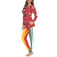 thumbnail image 2 of Pijamas con temática navideña para mujer, conjunto de dos piezas de manga larga, ropa de dormir informal y acogedora para el hogar, envío directo, 2 of 3