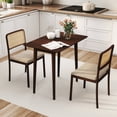 thumbnail image 2 of Costway Extendable Dining Table Set with 2 Rectangular Tables for 4-6 People, Space-saving Walnut, 2 of 10
