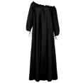 thumbnail image 4 of JINMGG Dress for Women Plus ,Women Plus Size Daily Casual Open Shoulder Vintage Loose Boho Maxi Dress Black M, 4 of 5