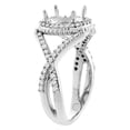 thumbnail image 3 of 14K White Gold Natural Pink Topaz Ring Round 8mm Diamond Accent, size 5.5, 3 of 4