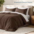 thumbnail image 6 of Bare Home Luxury Duvet Cover and Sham Set - Premium 1800 Collection - Ultra-Soft - California King, Cocoa, 3-Pieces, 6 of 10