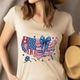 thumbnail image 4 of USA Map Flag T-Shirt – Patriotic States Design with Blue Bow, Ash, Size L, 4 of 6