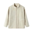 thumbnail image 2 of Kids Warm Jacket Solid Color Zip Up Jacket Long Sleeve with Pocket Casual Coat Daily School Outdoor Outerwear for Boys Girls, 2 of 5