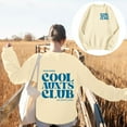 thumbnail image 2 of Arlun Womens Cool Aunts Club Sweatshirts Funny Letter Print Long Sleeve Crew Neck Pullover Tops Drop Shoulder Loose Fit Soft Comfortable Casual Fall Sweatshirt Fashion Streetwear 1-Beige L, 2 of 5