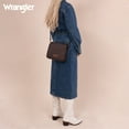 thumbnail image 4 of Wrangler Shoulder Bag for Women Crossbody Purse with Woven Strap, Coffee, 4 of 7
