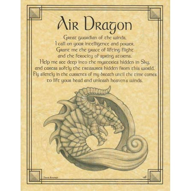 Air Dragon Spirit Animal Prayer Small Parchment Paper Poster Perfect Size For Framing and Gift Giving 8 1/2 Air Dragon Spirit Animal Prayer Small Parchment Paper Poster Perfect Size For Framing and Gift Giving 8 1/2