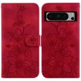 thumbnail image 2 of Compatible avec Google Pixel 8 Pro Étui Portefeuille Embossé Lily avec Porte-Cartes Étui à Rabat en Cuir PU, 2 of 5