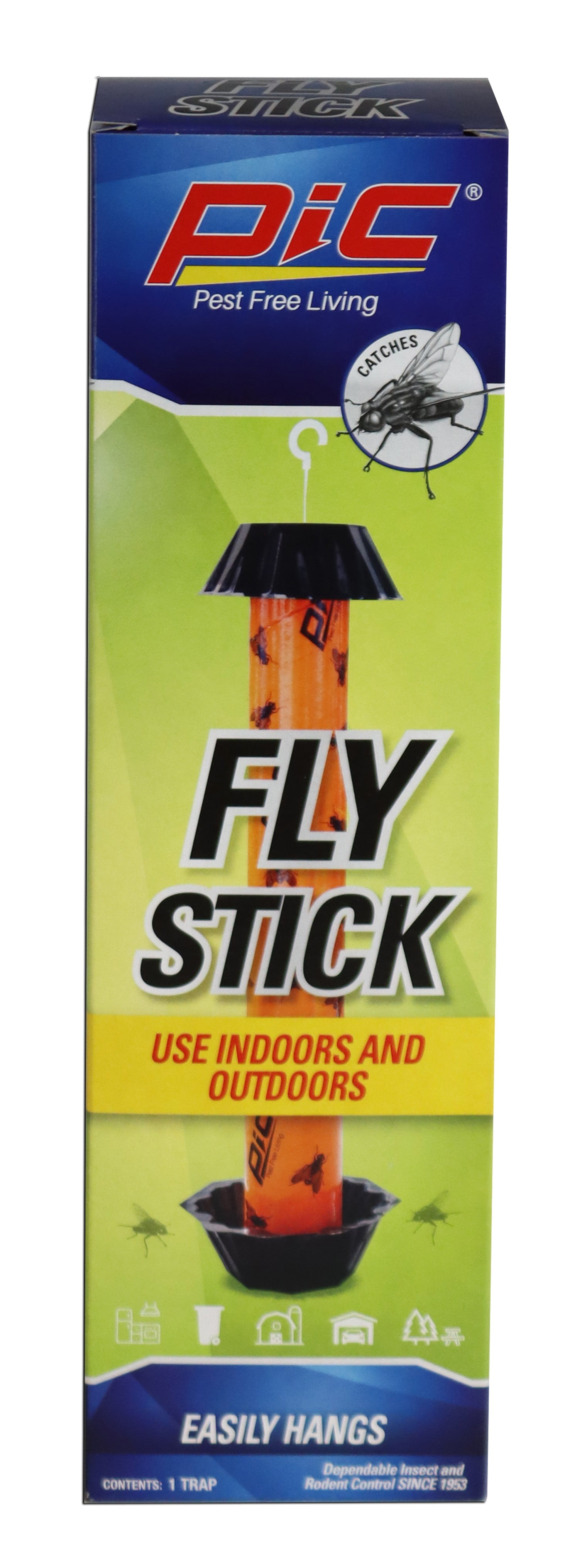 PIC Jumbo Fly Stick with Gold Lure for Indoor or Outdoor Use - Traps Flies  - Walmart.com