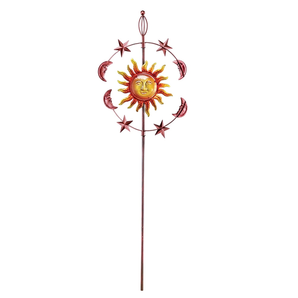 Celestial Sun Kinetic Metal Garden Wind Spinner Stake 51"H by Collections Etc