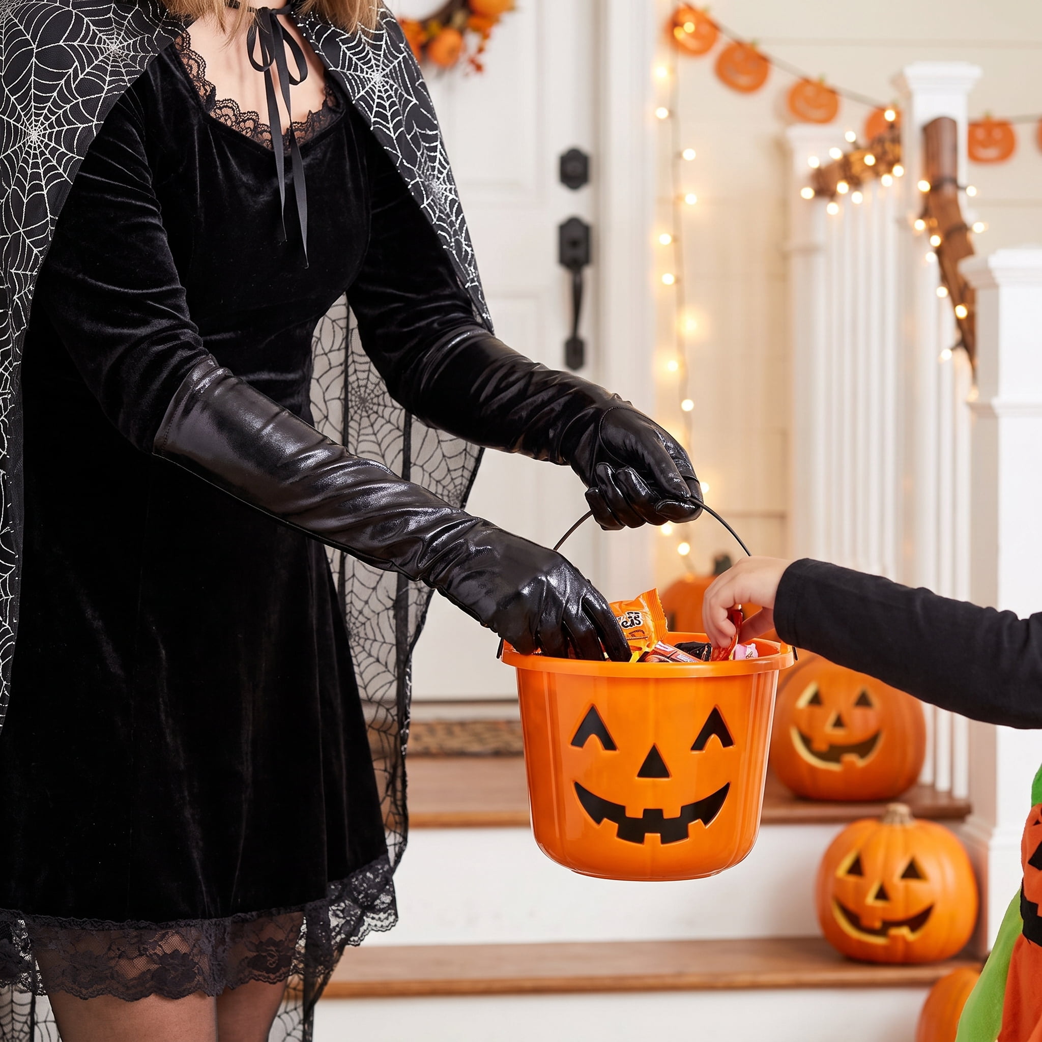 Gothic Gloves Costume Accessory for Adults, Black, Halloween by Way To Celebrate