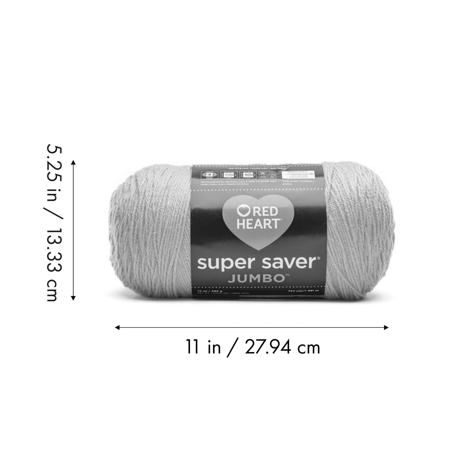 Red Heart® Super Saver Jumbo™ #4 Worsted Acrylic Yarn, Black 14oz/396g 744 Yards (2 Pack)