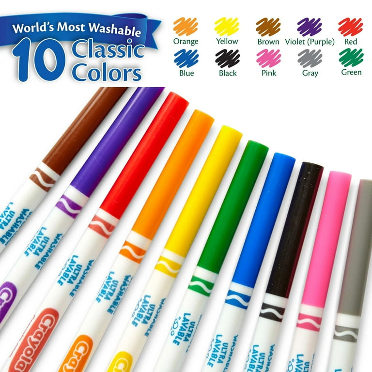 Amazon.com : Crayola Fine Line Fabric Markers-10/Pkg : Arts