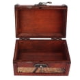 thumbnail image 4 of Caja de almacenamiento de madera pequeña con tapa abatible, organizador de joyas vintage, decoración del hogar, 4 of 14