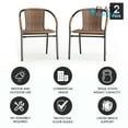 thumbnail image 2 of Flash Furniture Lila Indoor/Outdoor Stacking Rattan Patio Chairs, Set of 2, Dark Brown, 2 of 14