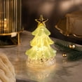 thumbnail image 5 of Tabletop Christmas Night Light, Lighted Mini Glass Christmas Tree with Star Topper, Festive Holiday Centerpiece for Home Mantel Shelf Office Desk Party Decoration, 5 of 7