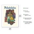 thumbnail image 2 of Philadelphia Liberty Bell at Independence Hall - Vintage Airline Travel Poster by David Klein c.1960s - Fine Art Matte Paper Print (Unframed) 24x32in, 2 of 4