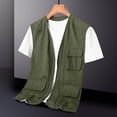thumbnail image 2 of hopeusince Men's Multi-Pocket Quick Dry Vest Lightweight Breathable Fishing Hiking Travel Vest with Detachable Hood Army Green L, 2 of 9