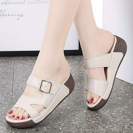 

Summer Comfort: Chic Women s Platform Sandals - Soft Sole Non-Slip Stylish Buckle Design for Beach & Beyond