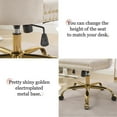 thumbnail image 5 of PAPROOS Vanity Chair, Swivel Home Office Chair, Ergonomic Home Desk Chair with Golden Metal Base, Adjustable Height, Velvet Upholstered Tufted Button Task Chair, Beige, 5 of 11