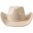 thumbnail image 2 of 2025 Latest Model Women Men Retro Felt Wide Brim Western Cowboy Cowgirl Hat Dress Up Hat w, 2 of 5