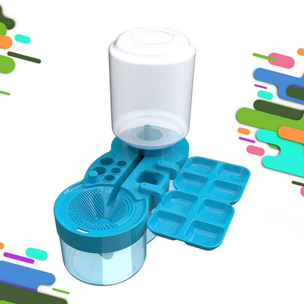 Lavadora Brochas Multicolor Brocha Y Brocha Presiona para Drenar Y Llenar Automáticamente El Limpiador Brochas (azul)
