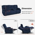 thumbnail image 3 of MCombo Power Reclining Sofa w/ Console and Massage USB Ports for Living Rooom Navy Blue Fabric 6035, 3 of 8