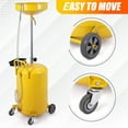 thumbnail image 5 of GARVEE Waste Oil Drain Tank,20 Gallon Air-Operated Waste Oil Drain Change Tank,Portable with 15" Funnel & Wheels,Adjustable Height 38-65",Yellow, 5 of 7