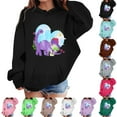 thumbnail image 3 of WOYY Big Girls Hoodie Dinosaur Print Hooded Sweatshirt Long Sleeve Pullover, 3 of 3