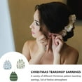 thumbnail image 4 of Christmas Faux Leather Earrings，Christmas Dangle Earrings, 4 of 5