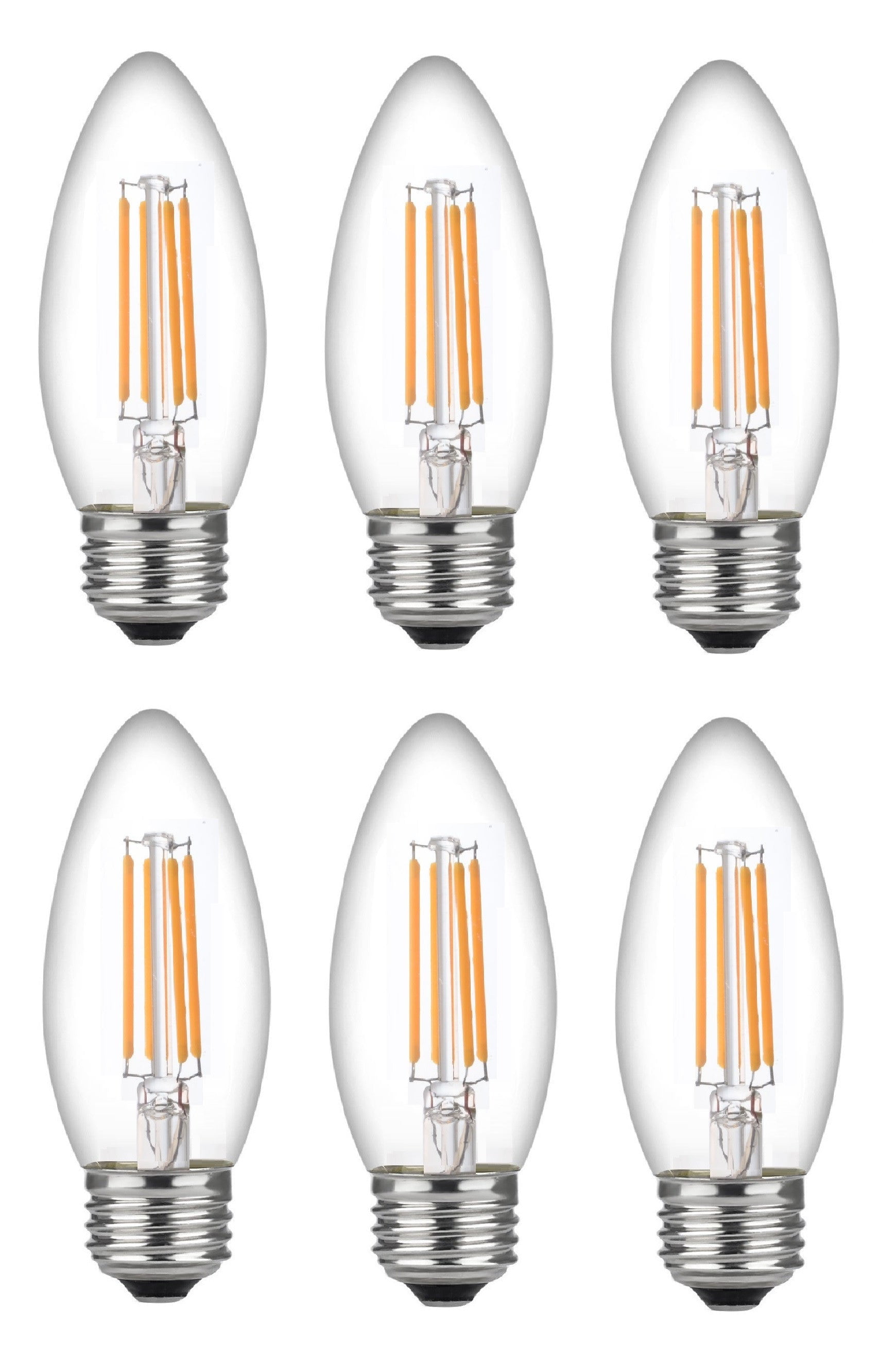 Bioluz LED Dimmable 40 Watt Candelabra Bulbs Blunt Tip LED Uses only 5 watts 