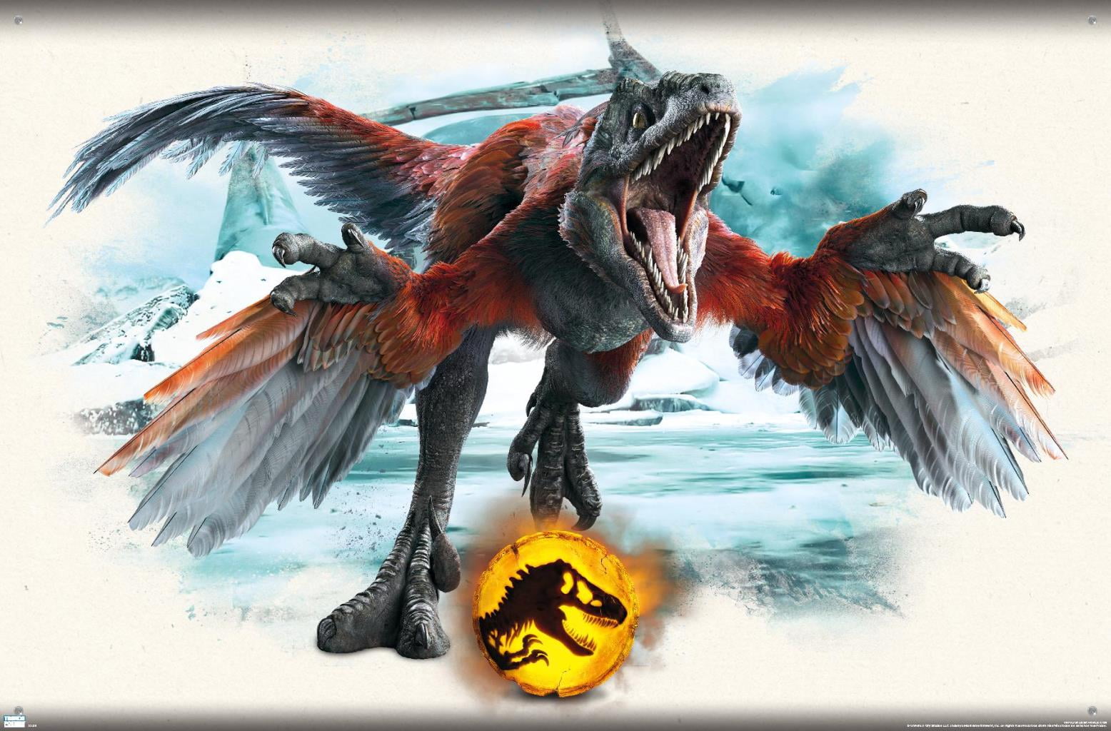 Jurassic World: Dominion - Pyroraptor Focal Wall Poster with Pushpins, 22.375" x 34"
