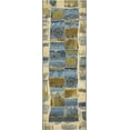 thumbnail image 3 of Unique Loom Outdoor Modern Collection Area Rug - Glyph (2' x 6' 1" Runner Blue/Beige), 3 of 3