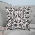 thumbnail image 4 of 24x24 Pillow Covers Set of 2, Farmhouse Black Throw Pillow Covers Decorative Couch Cushion Case, Vintage Flower Leaf Botanical Plant Microfiber Square Pillowcases for Bedroom Car Living Room, 4 of 7