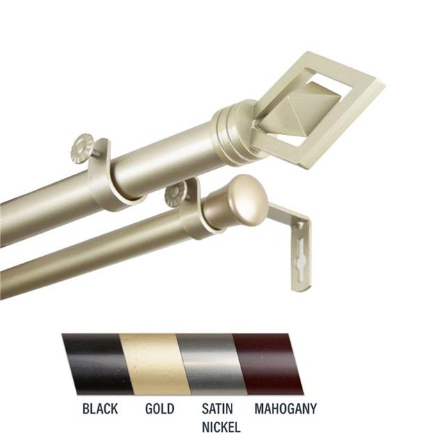Central Design 100-69-993-D Lance Tringle à Rideaux Double 1 Po, 120-170 Po - Or Pâle