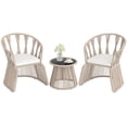 thumbnail image 2 of Costway 3 PCS Patio Leisure Chair Set Rope-Woven Armchairs & Table Set with  Cushions, 2 of 10