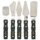 thumbnail image 2 of Juego de 5 espátulas para paleta, mango de madera negra, acero inoxidable, para pintura al óleo y acrílica, 2 of 15