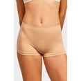 thumbnail image 5 of 6 Packs of Sofra Plus Size Seamless Boyshorts Classy Sexy Stretch Panty - Style#11, 5 of 5